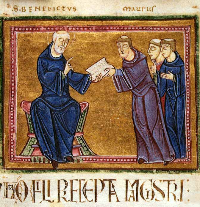 St Benedict delivering Regula
